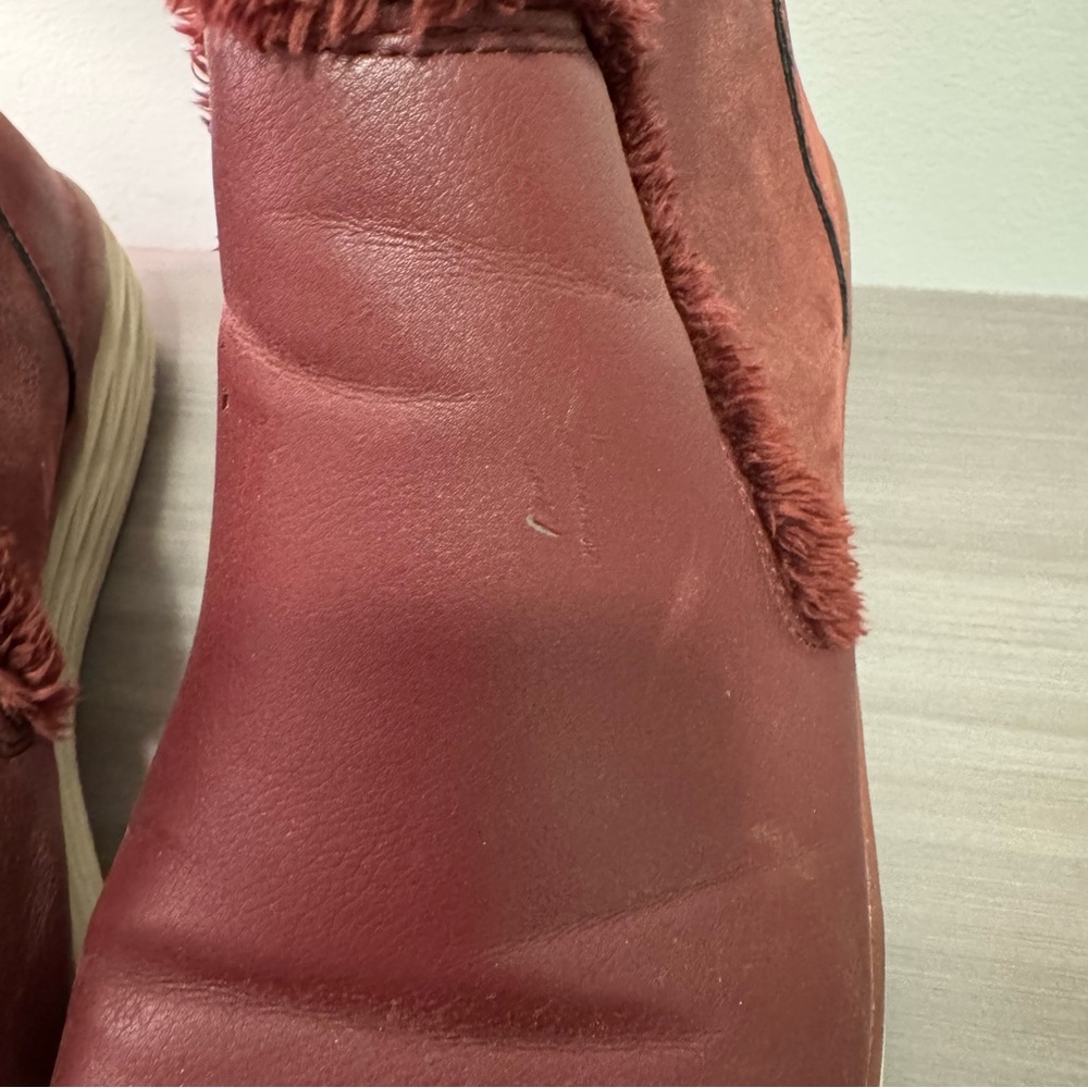 🍂 Ryka Faux Fur-Lined Slip-On Mules in Wine Red — Size 11W - Picture 4 of 8
